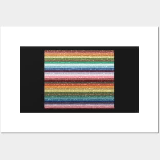 Rainbow Glitter Stripes Posters and Art